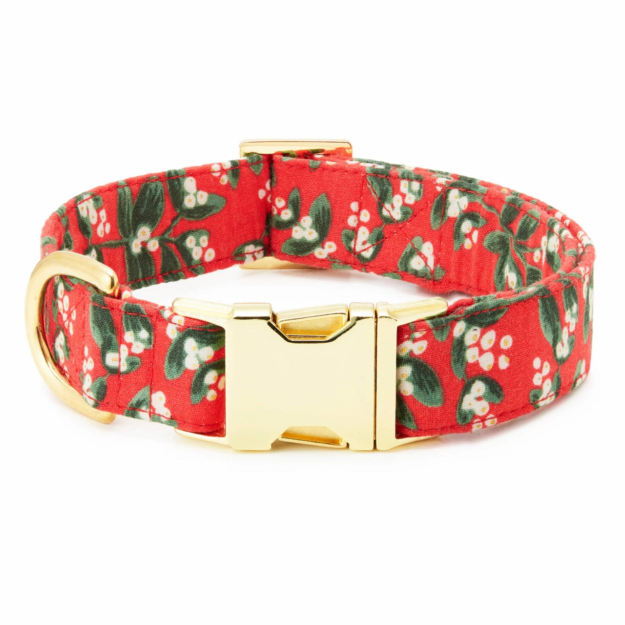 Dog Collar: Rifle Paper Co. x TFD Mistletoe dog collar,leather dog collar,adjustable dog collar
