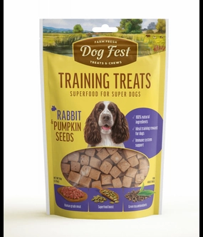 Dog Fest Training Treats Rabbit & Pumpkin Seeds 90g meat dog treat,healthy dog snack,jerky for dogs