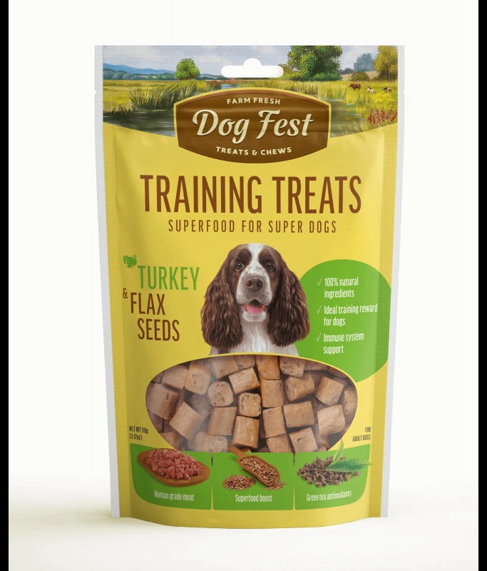 Dog Fest Training Treats Turkey & Flax Seeds 90g meat dog treat,healthy dog snack,jerky for dogs
