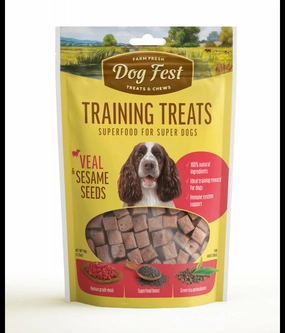 Dog Fest Training Treats Veal & Sesame Seeds 90g meat dog treat,healthy dog snack,jerky for dogs