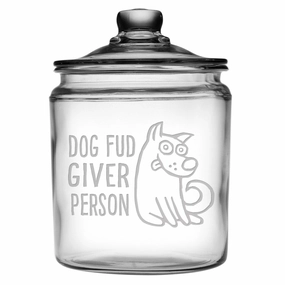 Dog Fud Giver Person Glass Dog Treat Jar pet apparel,dog hoodie,fashionable pet wear