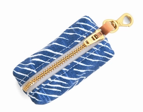 Dog Poop Bag dispenser: Navy Herringbone dog business cards,pet business supplies,doggie storefront