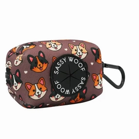 Dog Waste Bag Holder - Cuddly Corgi's treat storage jar,dog treat container,pet snack jar