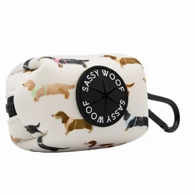 Dog Waste Bag Holder - Dainty Dachshunds treat storage jar,dog treat container,pet snack jar