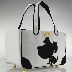 Doggie Style Rescue Me Tote Canvas Dog Carrier White dog bowtie leather collar dog charm dog party wear dog scarf set