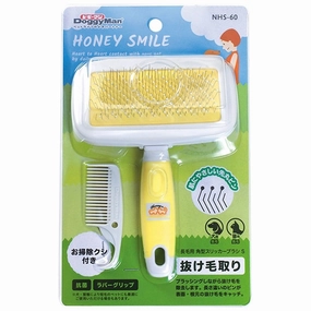 DoggyMan Honey Smile Ball Pin Slicker Brush For Cats & Dogs (Long Coat) pet grooming brush,pet comb,detangling brush for pets