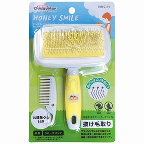DoggyMan Honey Smile Ball Pin Slicker Brush For Cats & Dogs (Short Coat) pet grooming brush,pet comb,detangling brush for pets