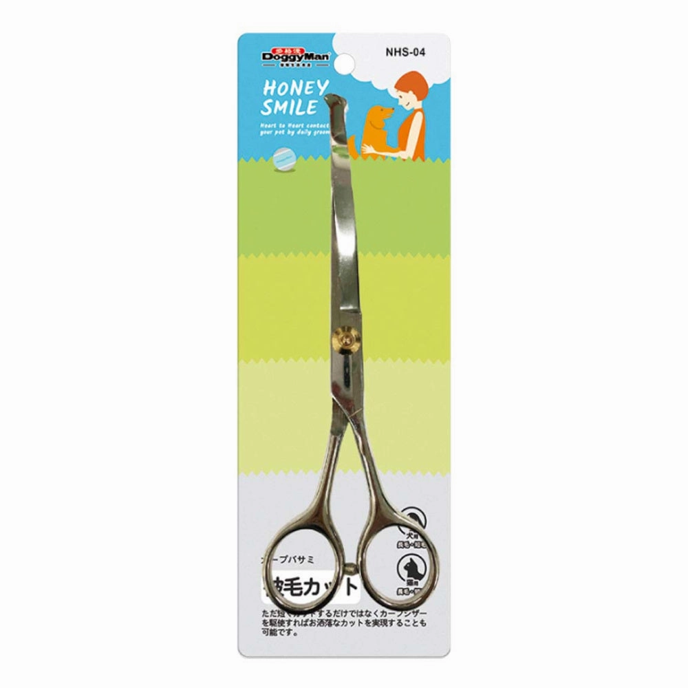 DoggyMan Honey Smile Curved Grooming Scissors For Cats & Dogs dog leash,reflective leash,retractable dog leash