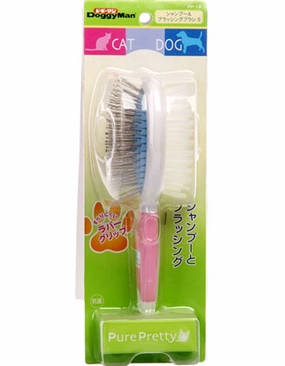 Doggyman  Pure Pretty Double Sided Brush - Small pet grooming brush,pet comb,detangling brush for pets