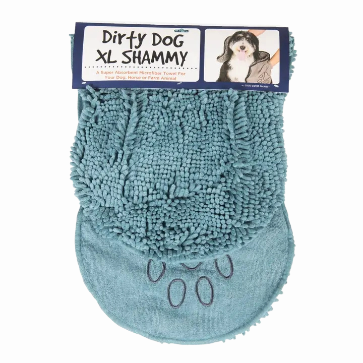 Dogs Gone Smart Dirty Dog Shammy Towel - Blue - XL
