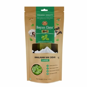 Dogsee Dog Chew Large Himalayan Yak Chews Mint 100g dental dog chews,vet approved chews,teeth cleaning treats