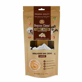 Dogsee Dog Chew Large Himalayan Yak Chews Peanut Butter 100g dental dog chews,vet approved chews,teeth cleaning treats