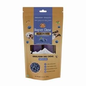 Dogsee Dog Chew Medium Himalayan Yak Chews Blueberry 100g dental dog chews,vet approved chews,teeth cleaning treats