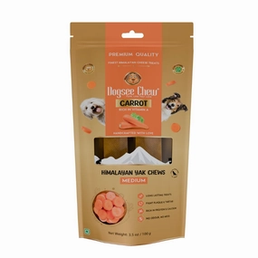 Dogsee Dog Chew Medium Himalayan Yak Chews Carrot 100g dental dog chews,vet approved chews,teeth cleaning treats