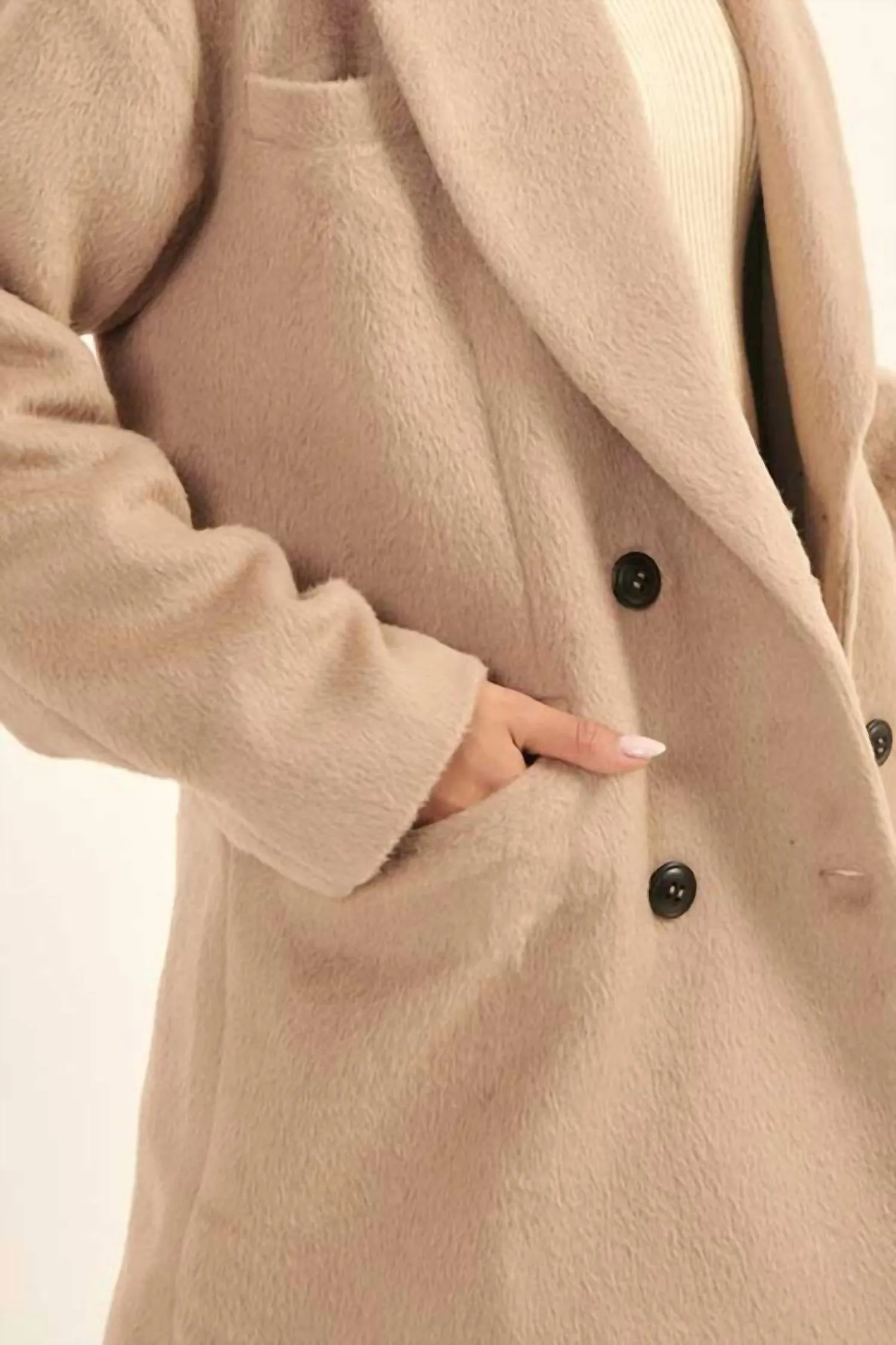 Double Breasted Overcoat In Stone
