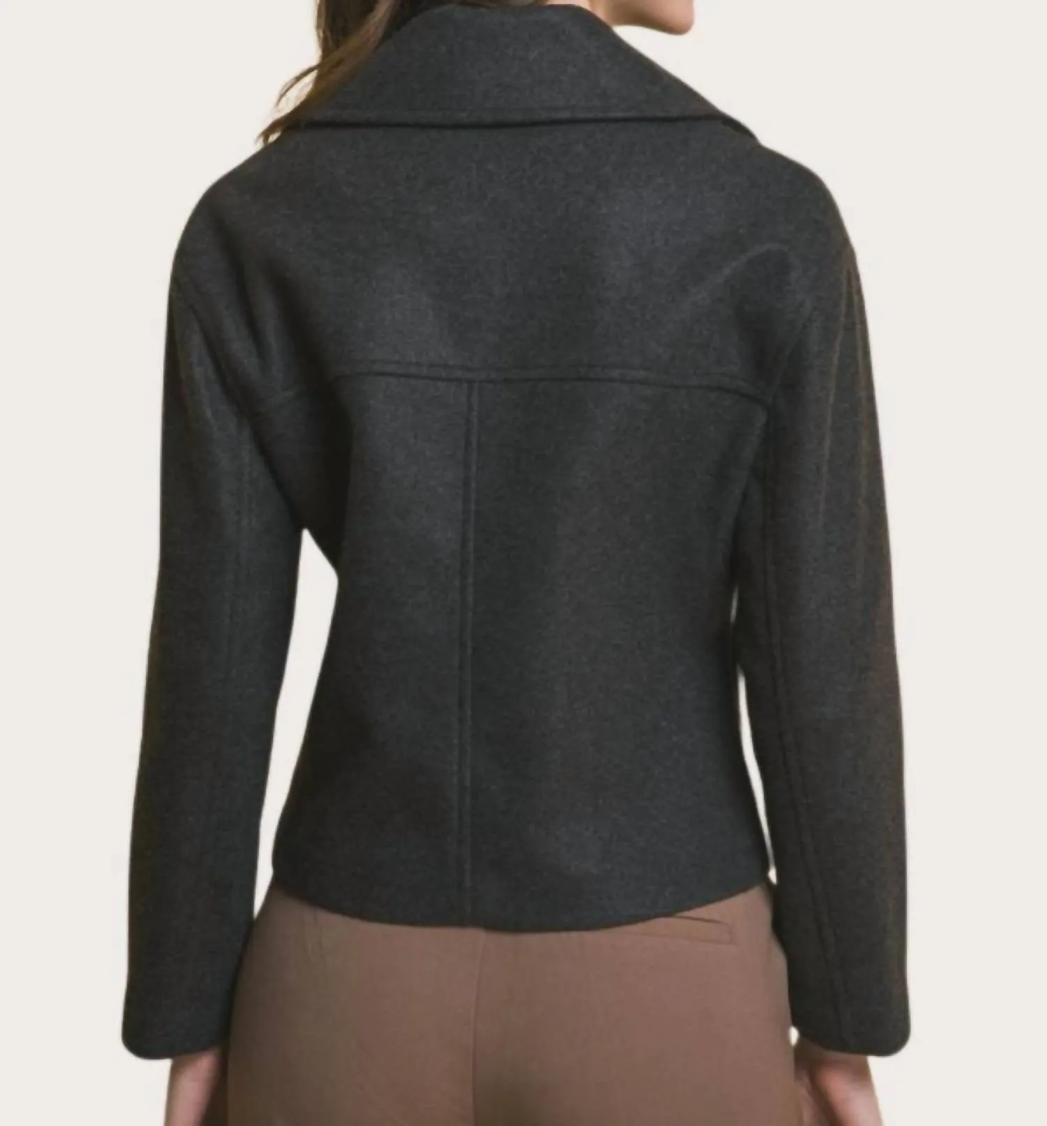 Double Breasted Wool Jacket In Black