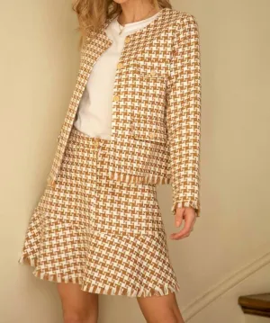 Double Ruffle Sleeve Jacket In Multi