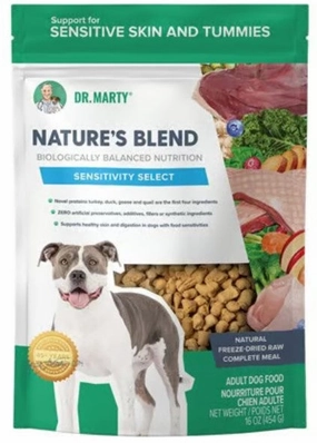Dr. Marty's Freeze-Dried Dog Food Nature's Blend Allergen Free/Sensitivity Select frozen pet food,frozen raw meals,dog frozen nuggets