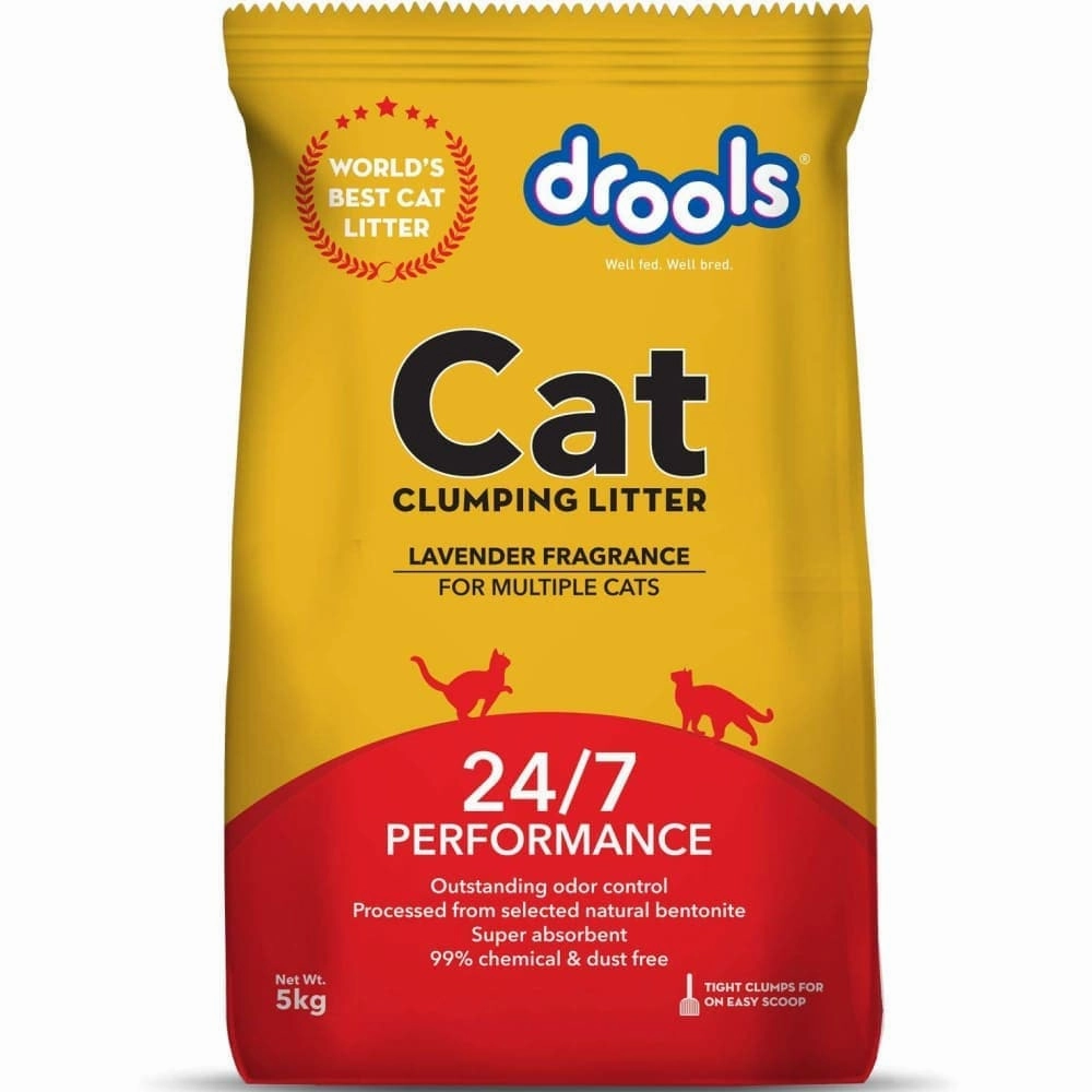 Drools Lavender Scented Clumping Cat Litter cat waste,cat garbage bin,cat waste disposal