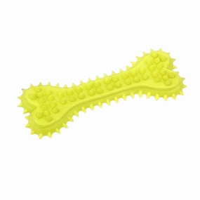 Durable Rubber Dog Chew Bone - Yellow durable dog toy,rope chew toy,interactive dog toy