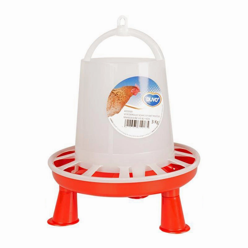 Duvo Plastic Chicken Feeder Silo with Feet 3kg bird seed mix,small bird food,parakeet pellets