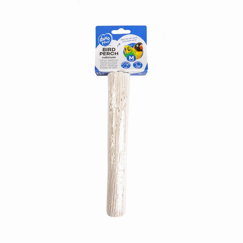 Duvo Plus Calcium Bird Perch White M 20cm x 3cm bird nesting box,bird cage accessories,bird habitat