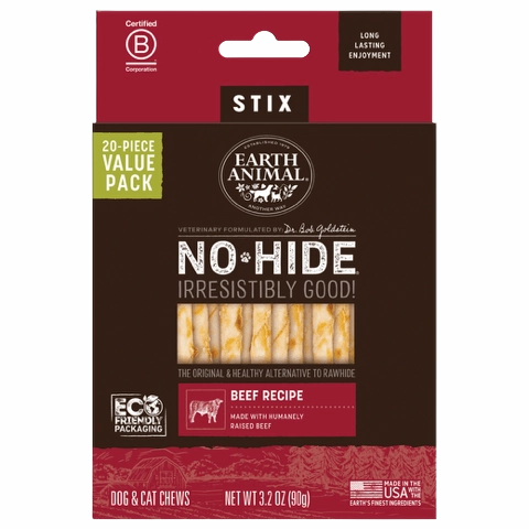 Earth Animal No-Hide Chews Packages - Beef Stix 20pk pet id tag,personalized dog tag,engraved cat id