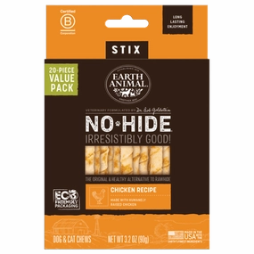 Earth Animal No-Hide Chews Packages - Chicken Stix 20pk pet id tag,personalized dog tag,engraved cat id
