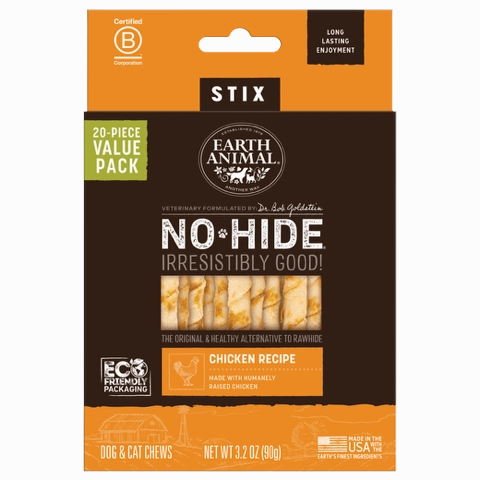 Earth Animal No-Hide Chews Packages - Chicken Stix 20pk pet id tag,personalized dog tag,engraved cat id