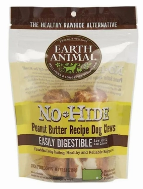 Earth Animal No-Hide Chews Packages - Peanut Butter 4" 2pk pet id tag,personalized dog tag,engraved cat id