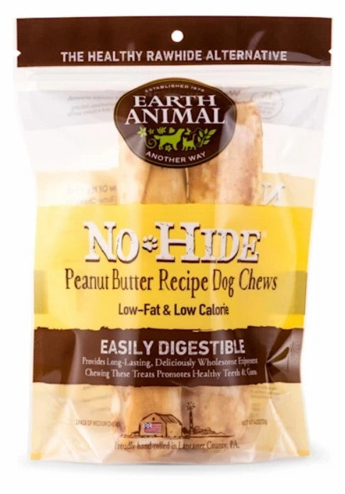 Earth Animal No-Hide Chews Packages - Peanut Butter 7" 2pk pet id tag,personalized dog tag,engraved cat id