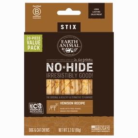 Earth Animal No-Hide Chews Packages - Venison Stix 20pk pet id tag,personalized dog tag,engraved cat id
