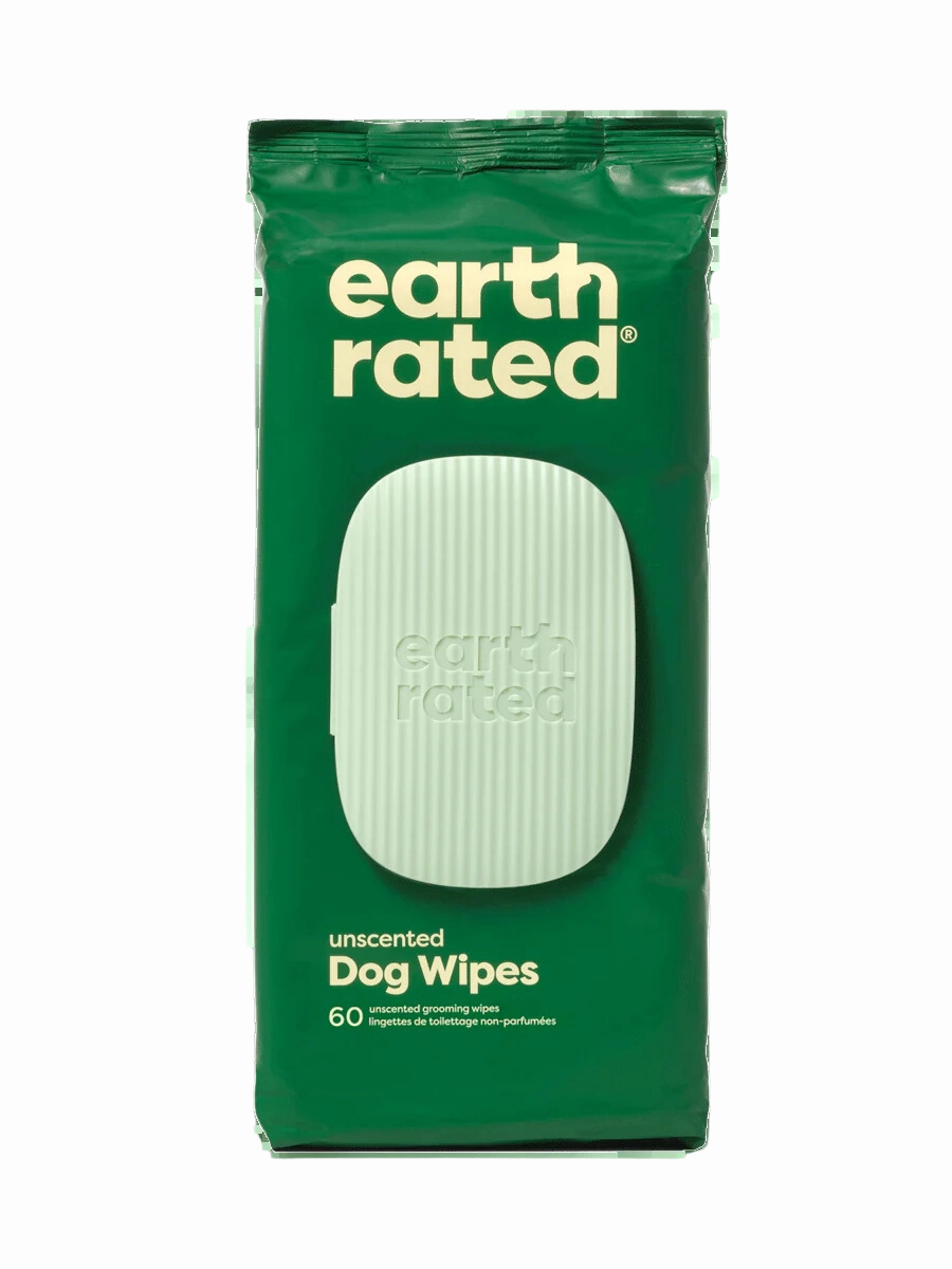 Earth Rated Grooming Wipes Unscented 60ct