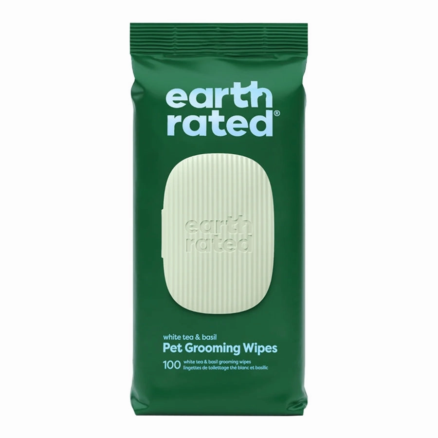 Earth Rated Grooming Wipes White Tea & Basil 100ct