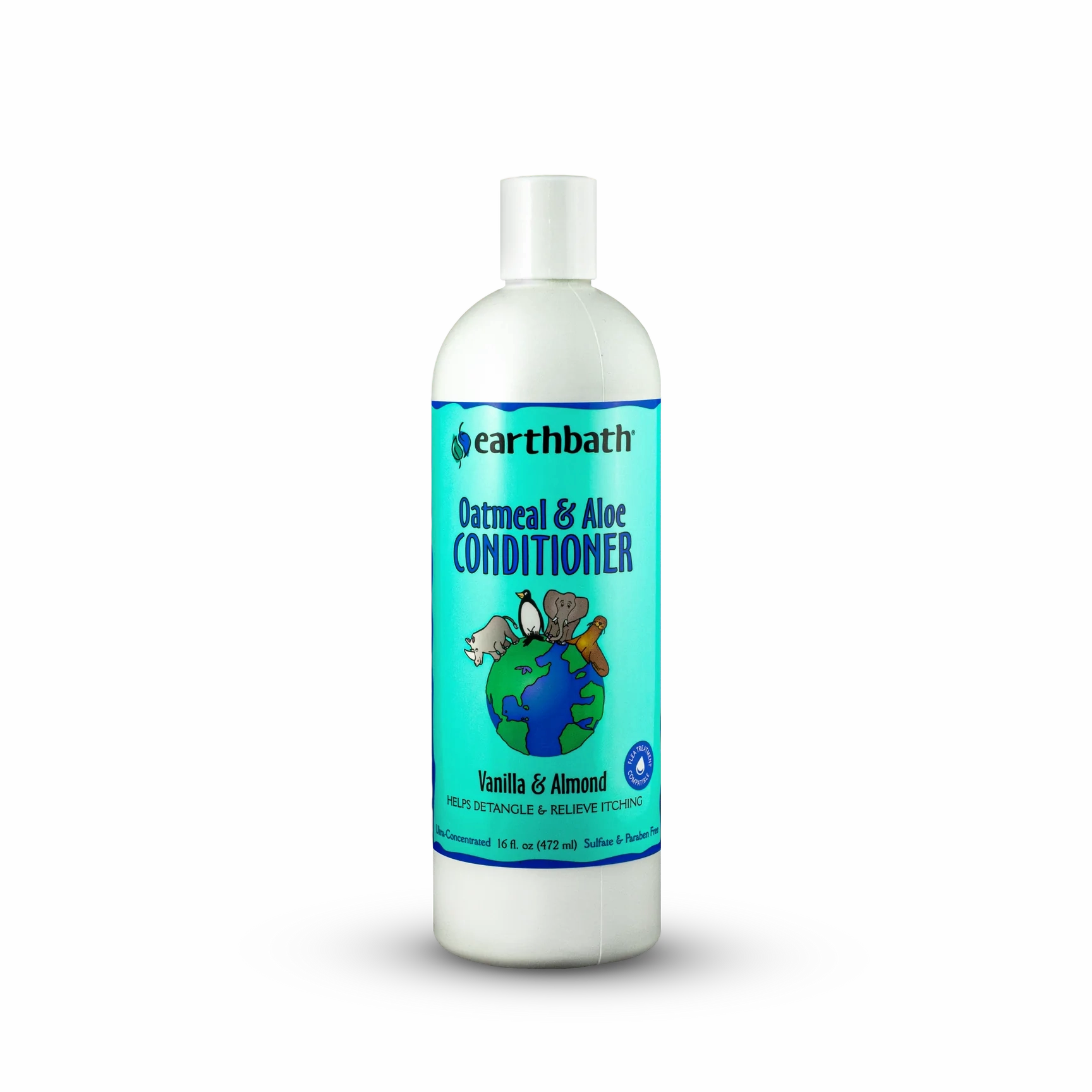 Earthbath Dog Conditioner - Oatmeal & Aloe Vanilla & Almond - 16oz Bottle