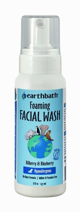 Earthbath Dog Foaming Facial Wash - Bilberry & Blueberry - 8oz Bottle