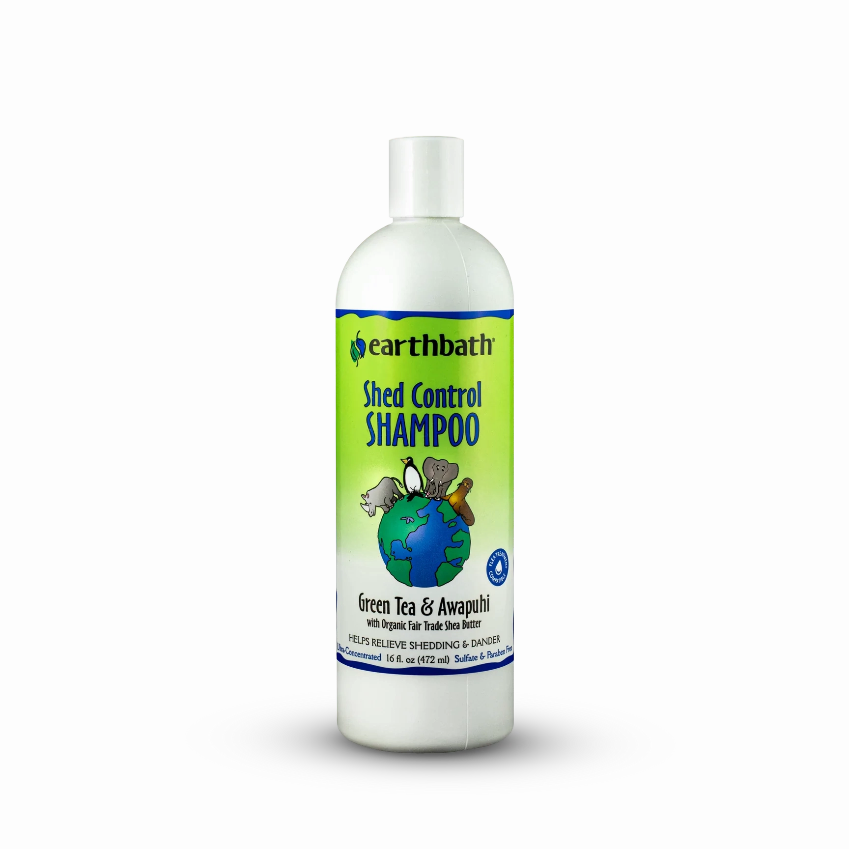 Earthbath Dog Shampoo - Shed Control Green Tea & Awapuhi - 16oz Bottle