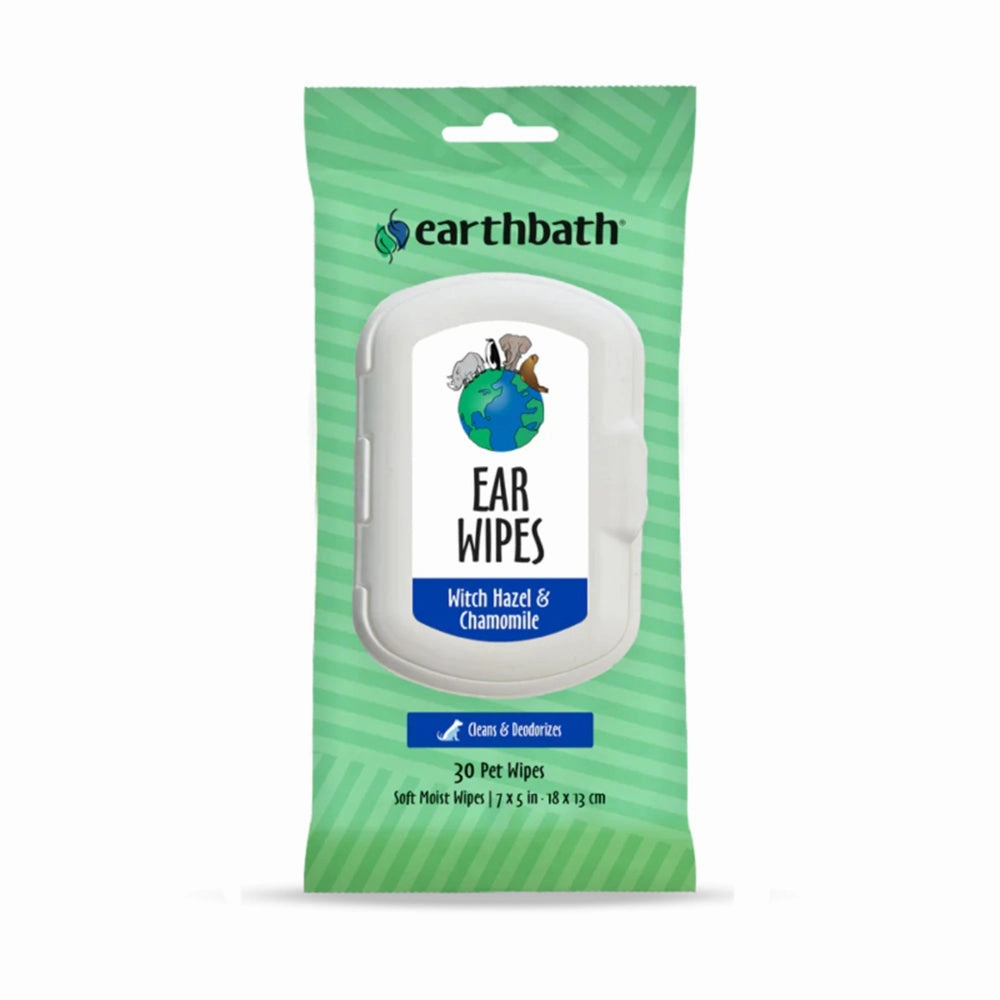 Earthbath Ear Wipes Witch Hazel & Chamomile 30 wipes food toppers for dogs,dog gravy,dog flavor boost