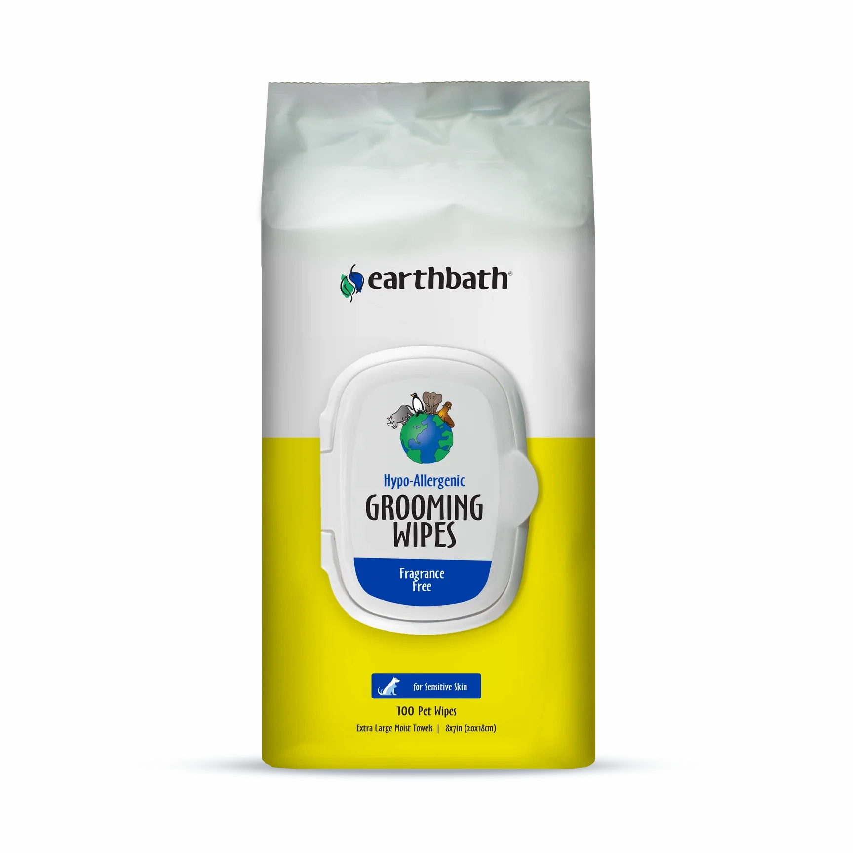 Earthbath Grooming Wipes - Hypo-Allergenic Fragrance Free - 100ct