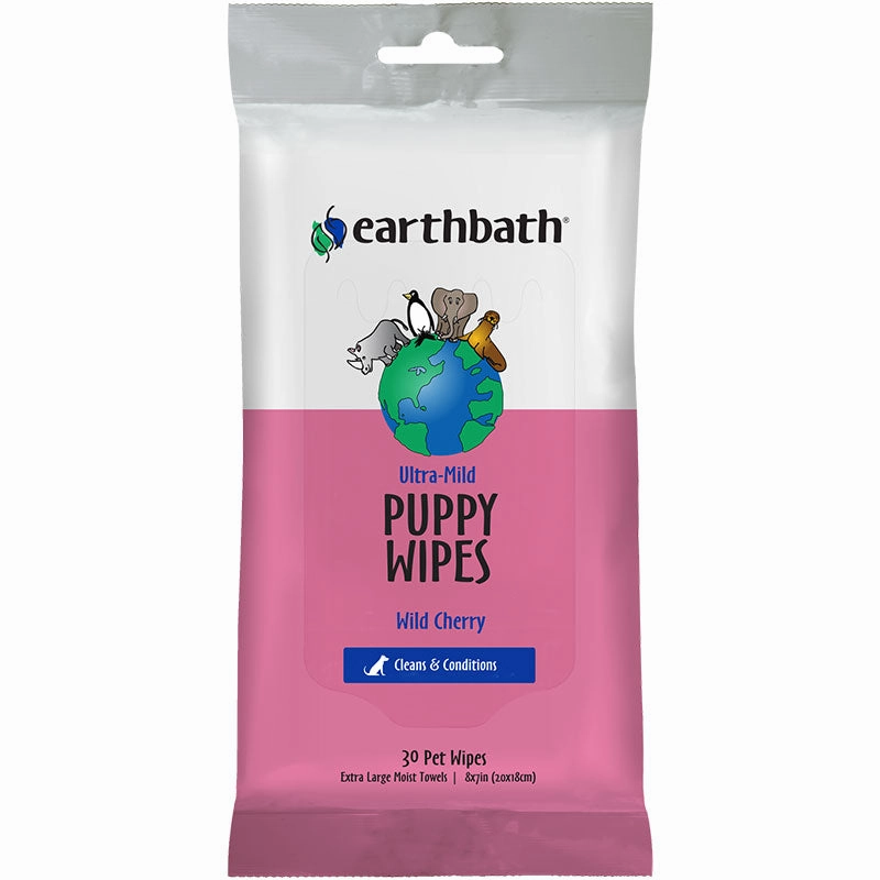 Earthbath Grooming Wipes - Ultra-Mild Puppy Wild Cherry - 30ct
