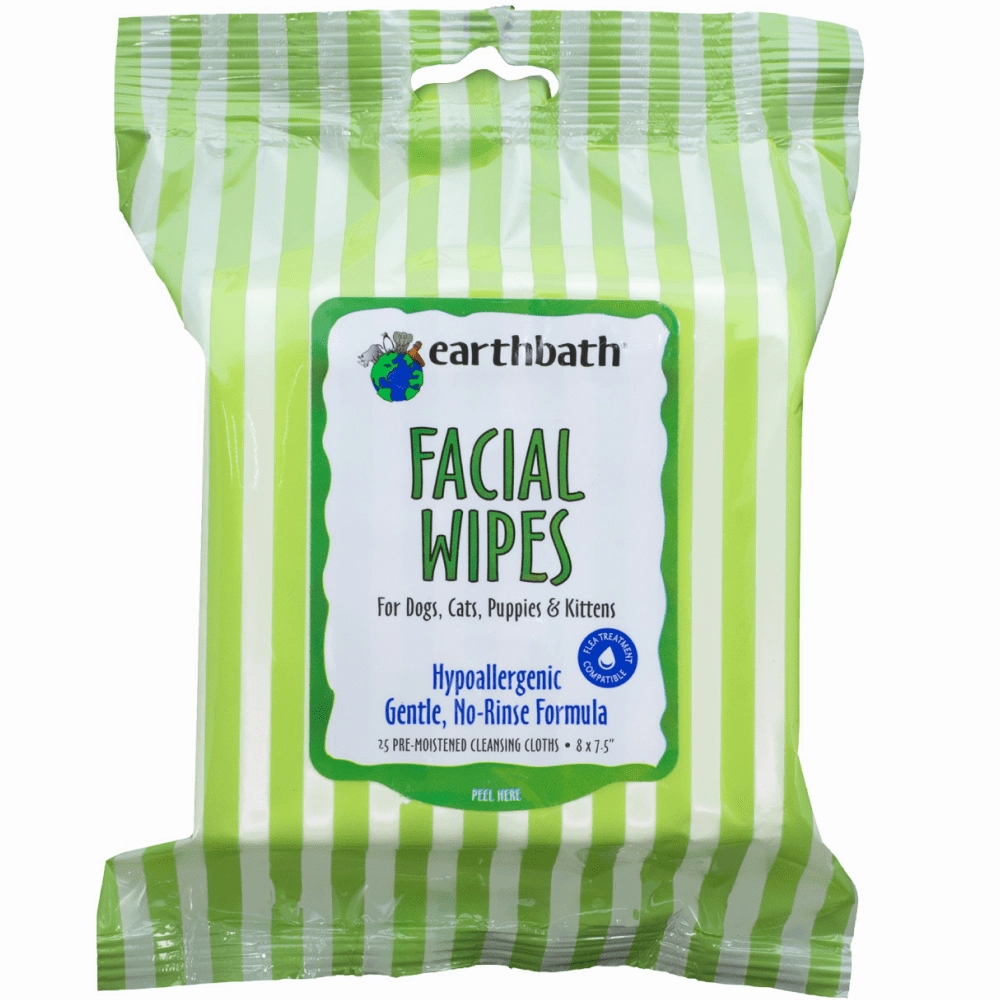 EarthBath Hypoallergenic Fragrance Free Facial Wipes for Dogs and Cats cat odor eliminator,cat cleaner spray,cat deodorizer