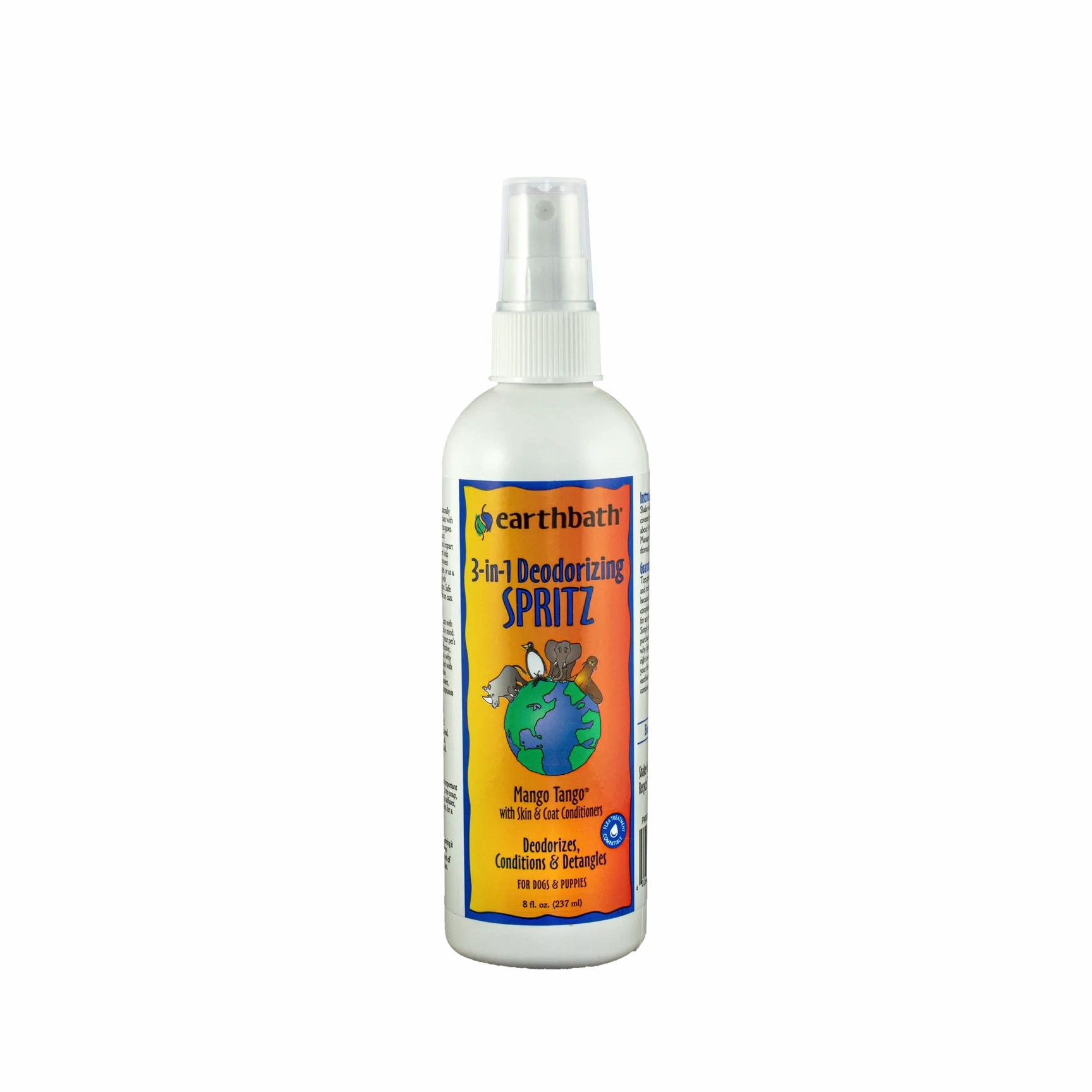Earthbath Spritz 3-in-1 Deodorizing, Conditioning & Detangling - Mango Tango - 8oz Spray Bottle