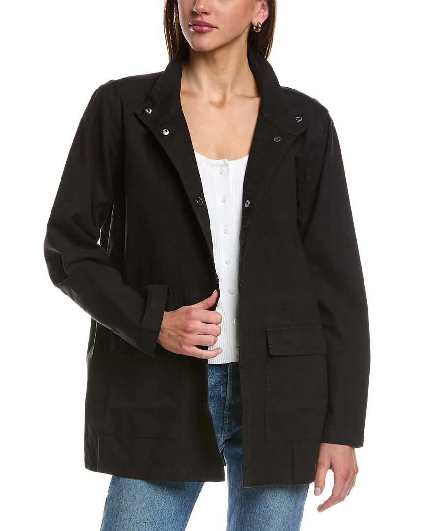 EILEEN FISHER Stand Collar Long Jacket