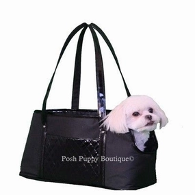 Ella Tote Dog Carrier-Black-Black dog travel crate,airline approved dog carrier,dog transport bag