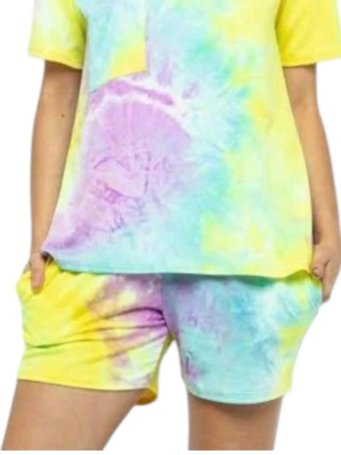 Ellie Tie Dye Short Set In Multi Color