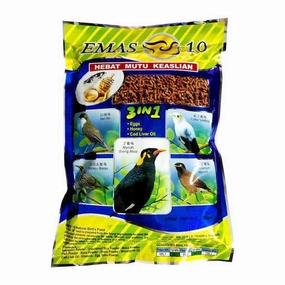 Emas 10 3-in-1 Natural Bird's Feed - Coarse 450g (Pellet Type) bird seed mix,small bird food,parakeet pellets