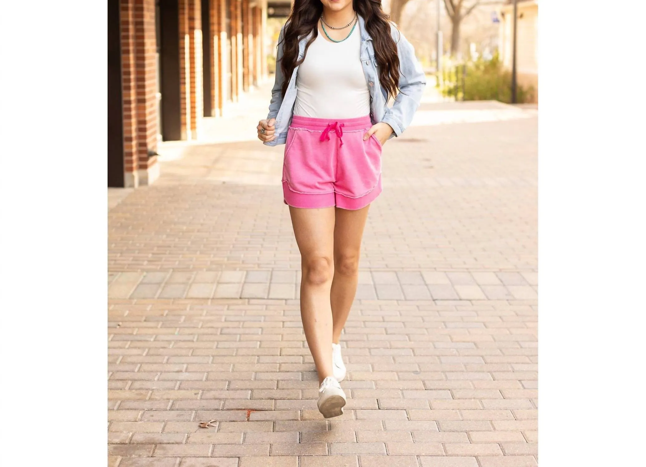 Emelia Terry Cloth Shorts In Pink