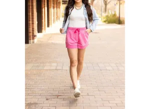 Emelia Terry Cloth Shorts In Pink