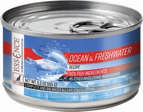 Essence Wet Cat Food Ocean & Freshwater Recipe 5.5oz Can Single grain free wet cat food,senior cat wet food,cat pt