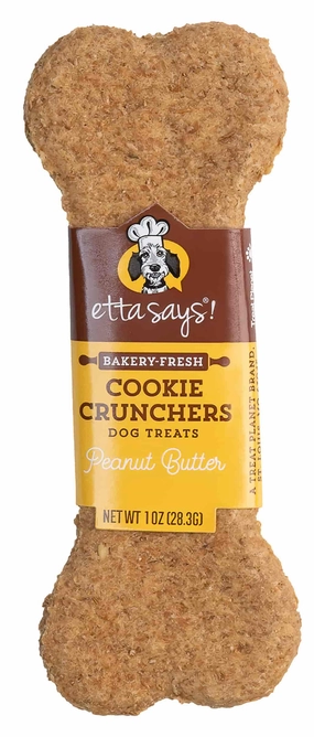 Etta Says! Cookie Cruncher Peanut Butter 1oz dog biscuit treats,crunchy dog snacks,dog cookies